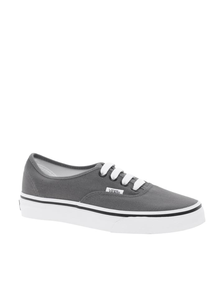 Vans Authentic Classic Grey Lace Up Trainers