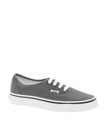 Vans Authentic Classic Grey Lace Up Trainers