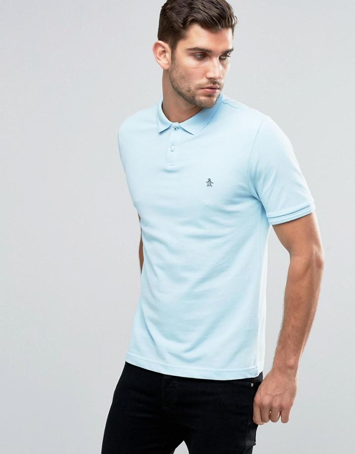 Original Penguin Winston Slim Fit Polo Shirt - Blue