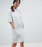 Asos Design Tall Boyfriend T-shirt Dress With Pocket - Gray