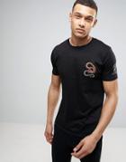 Brave Soul Embroidered Snake T-shirt - Black