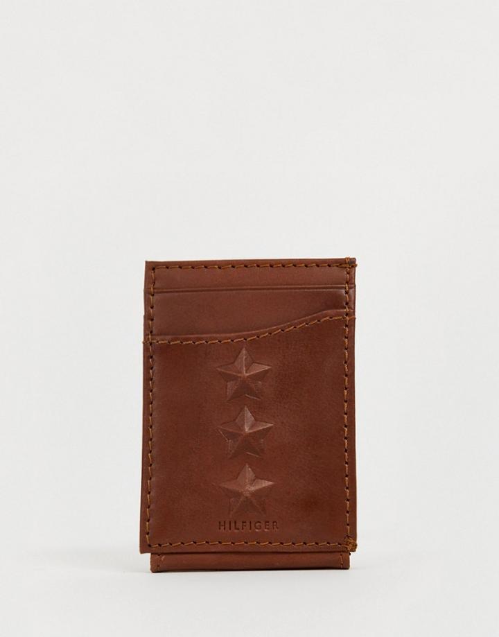 Tommy Hilfiger 3 Star Leather Wallet In Black