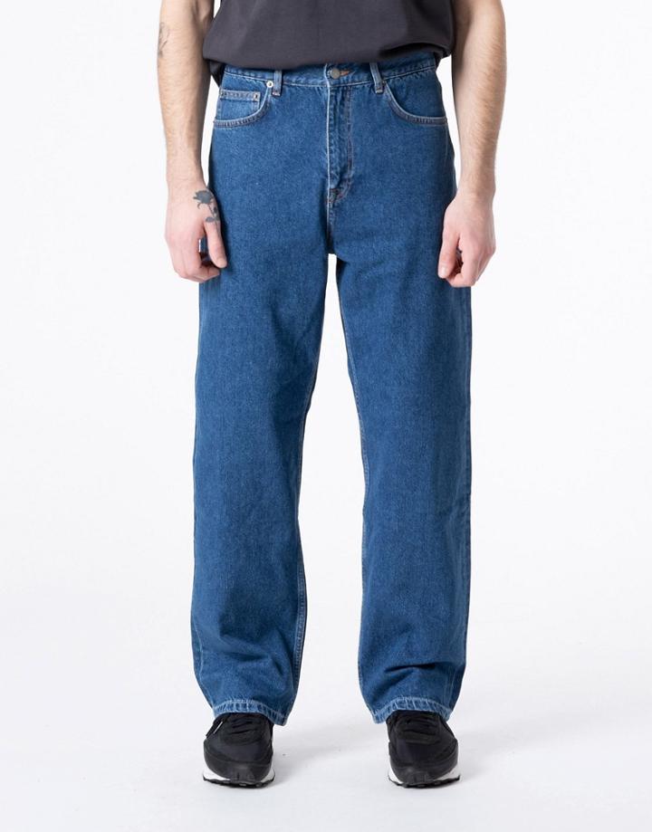 Dr Denim Omar Loose Jeans In Mid Wash-blue