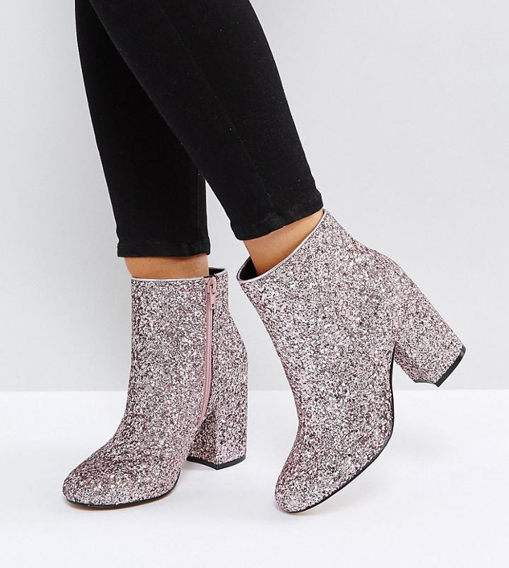Asos Raquel Wide Fit Ankle Boots - Pink