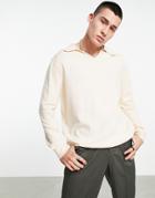 Bando V-neck Collared Sweater-neutral