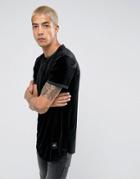 Sixth June T-shirt In Black Velour - Black