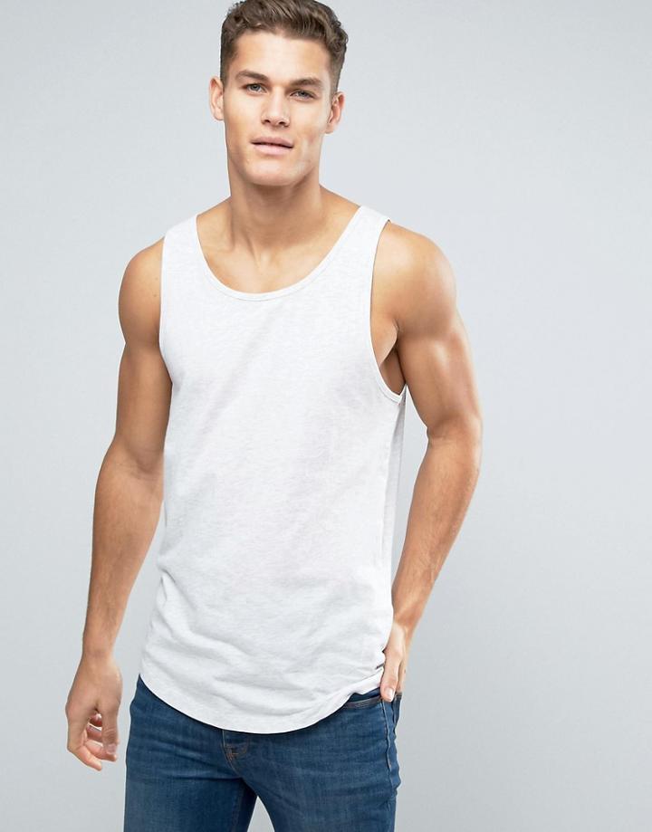 Esprit Longline Tank With Curved Hem - White