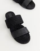 Asos Design Jaylin Leather Espadrille Mules-black