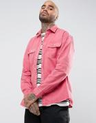Asos Oversized Vintage Wash Shirt In Pink - Pink