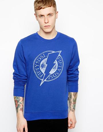 55dsl Lightning Bolt Sweatshirt - Blue