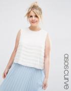 Asos Curve Embellished Shell Top - Cream