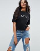 Asos T-shirt With Sass Print - Black