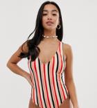 Y.a.s Petite Stripe Strappy Swimsuit - Multi
