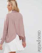 Asos Petite Blouse With Wrap Back - Purple