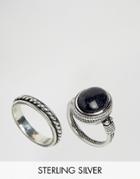 Rock N Rose Halima Sandstone Sterling Silver Ring Multipack - Silver