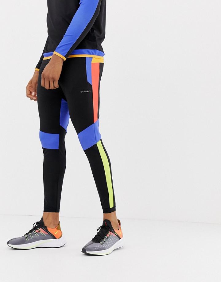 Asos 4505 Super Skinny Training Joggers With Color Block Cut & Sew - Black