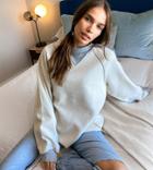 Labelrail X Hana Cross Oversized Sweatshirt In Reverse Jersey With Overlocking-white