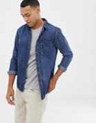 Nudie Jeans Co Henry Denim Button Down Shirt - Blue