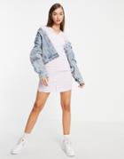 Vero Moda Button Through Body-conscious Mini Dress In Lilac Stripe-multi