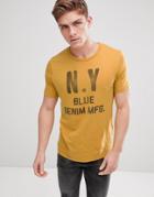 Jack & Jones Premium T-shirt With Ny Print - Yellow