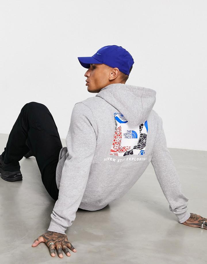 The North Face Nse Box Back Print Hoodie In Gray