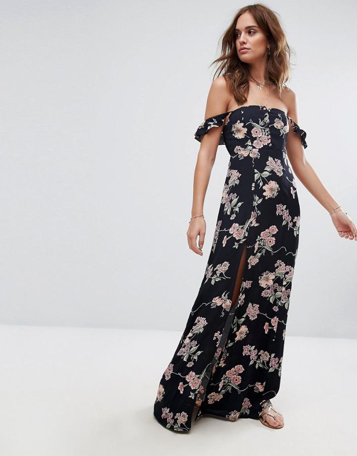 Flynn Skye Printed Bardot Maxi Dress - Multi