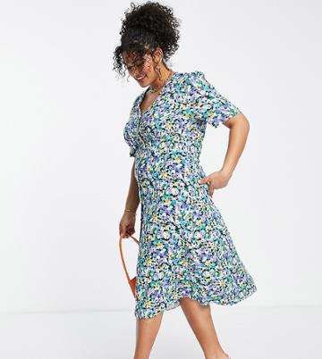 Nobody's Child Plus Alexa Floral Print Dress In Green