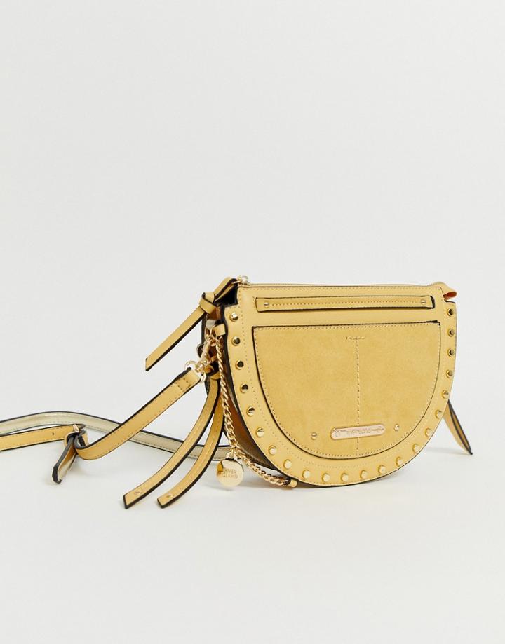 River Island Half Moon Cross Body Bag In Yellow