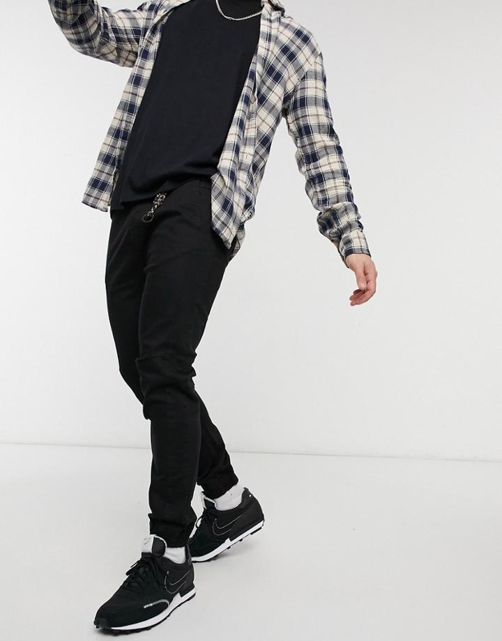 Pull & Bear Join Life Cuffed Pants In Black