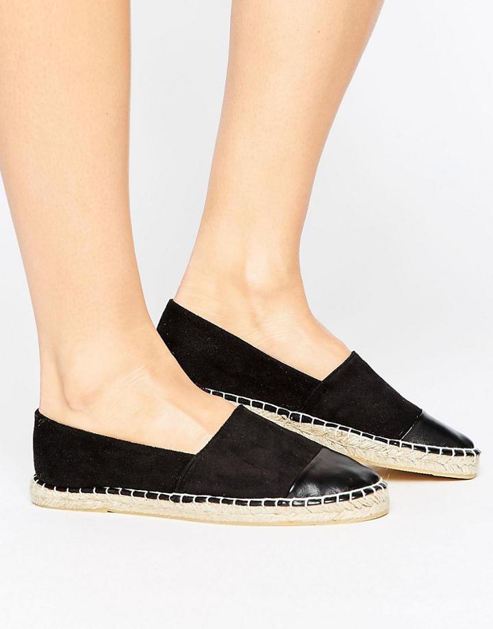 London Rebel Flat Espadrille - Black