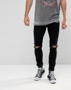 Rollas Stinger Jeans Black Ripped Knee - Black