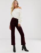 & Other Stories Straight Leg Cord Pants In Burgundy