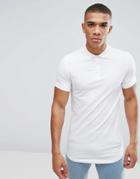 Asos Longline Muscle Polo With Curve Hem - White