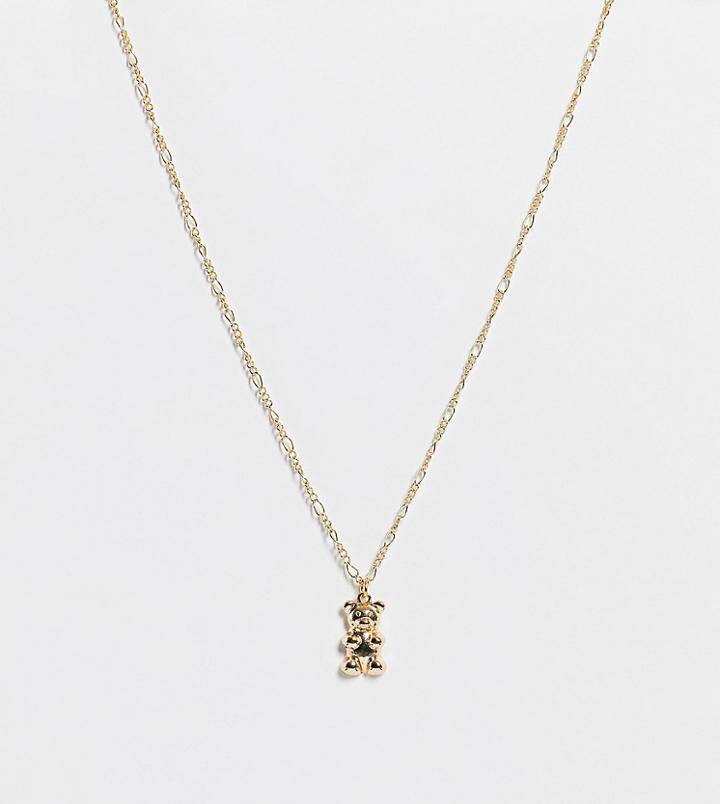 Reclaimed Vintage Inspired Gummy Bear Necklace In Gold