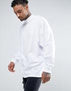Asos Design Oversized Long Sleeve T-shirt With Extreme Batwing Sleeves In White - White