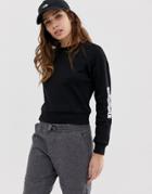 The North Face Light Cropped Sweat In Black - Black