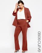 Asos Curve Premium Tailored Kick Flare Pant - Rust