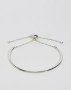 Asos Curved Bar And Chain Bracelet - Silver