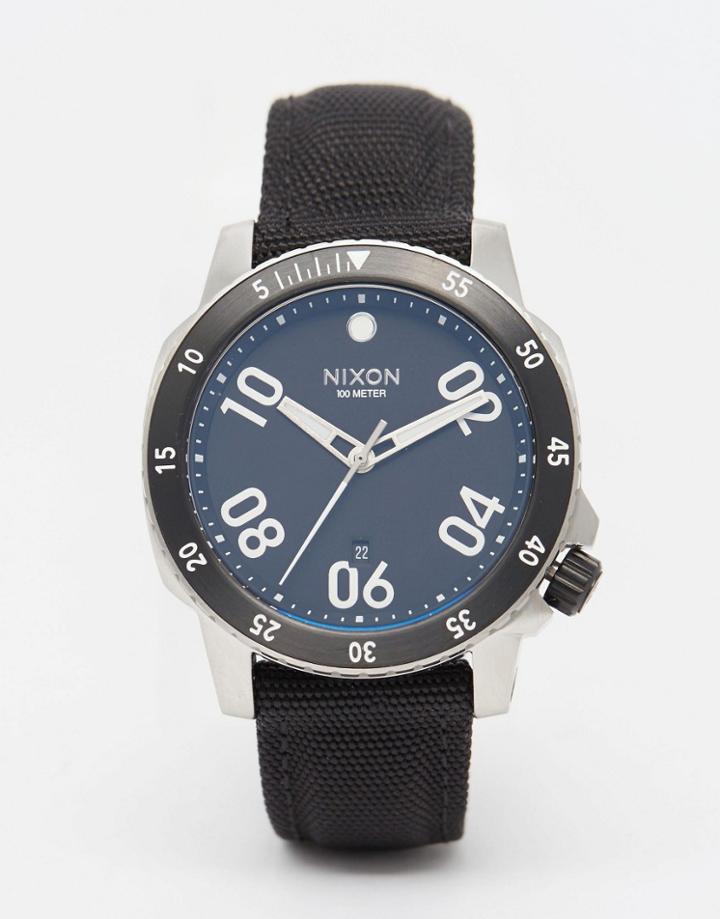 Nixon Time Ranger Nylon Strap Watch - Black