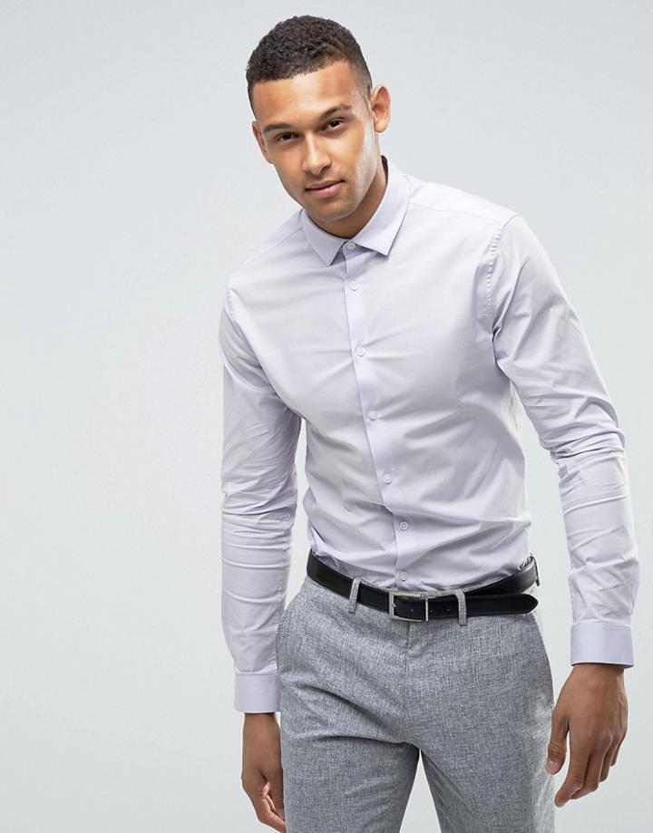 Asos Skinny Shirt In Lilac - Purple