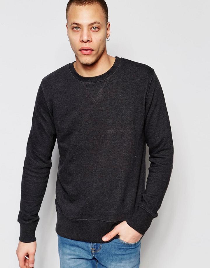 Nudie Sven Crew Sweatshirt - Blackmelange