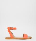 Asos Design Wide Fit Viva Flat Sandals In Neon Orange - Orange