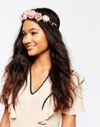 Asos Rosy Flowers Headband - Pink