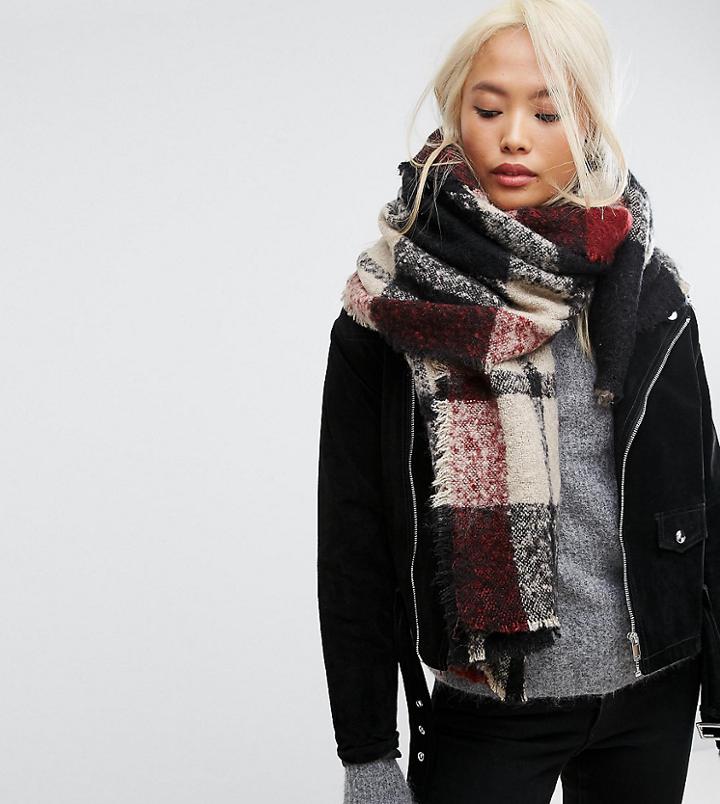 Stitch & Pieces Oversized Check Scarf - Multi