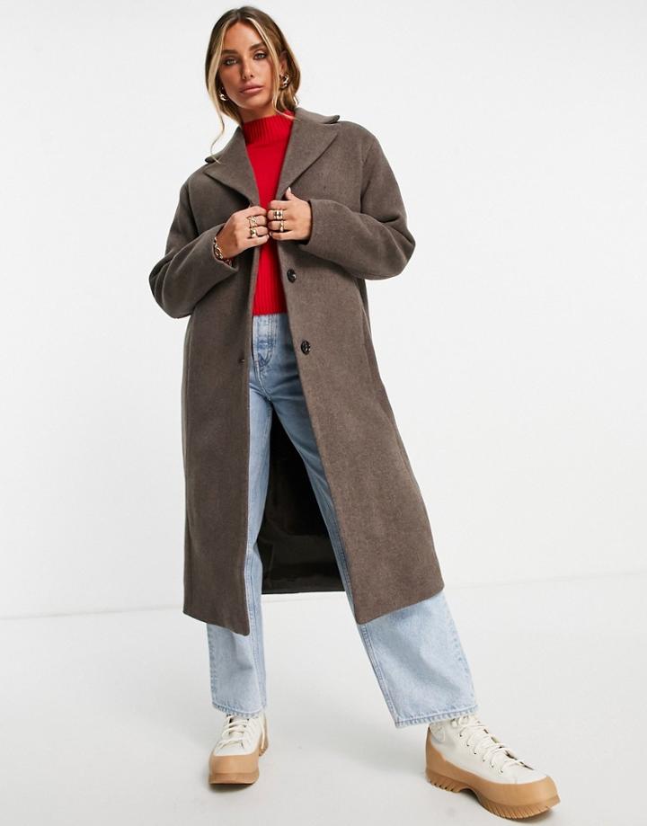 & Other Stories Recycled Wool Mix Coat In Brown