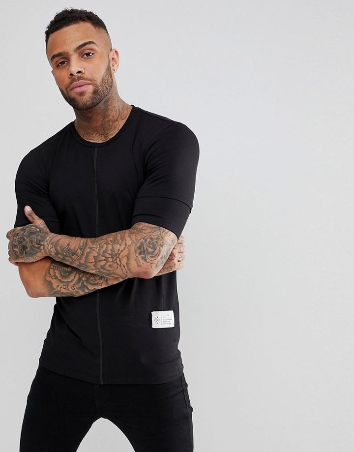 Religion Muscle T-shirt With Double Sleeve In Black - Black