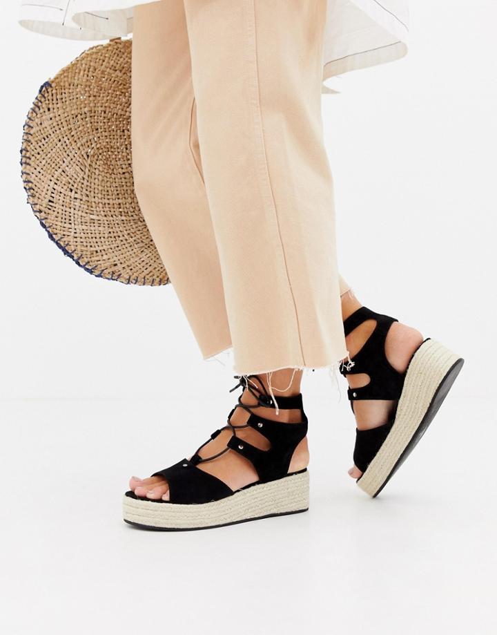 Sol Sana Suede Espadrille Sandals - Black