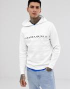 Asos Design Hoodie With City Text Print In White - White