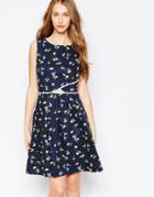 Trollied Dolly Catch A Glimpse Dress - Navy Kingfisher