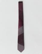 Asos Design Slim Cut & Sew Burgundy Tie - Red